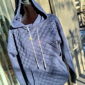 Handcrafted Rhinestone Quilted Hoodie